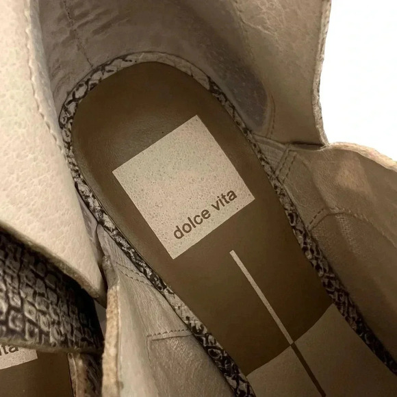 Dolce Vita Sonni Ankle Boots Snake Print Booties Block Heel Slip On Size 6.5 - Picture 8 of 10